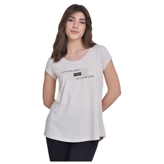 Target Γυναικεία κοντομάνικη μπλούζα T-Shirt Asymmetric Hem Single Jersey "Better" Target Γυναικεία κοντομάνικη μπλούζα T-Shirt Asymmetric Hem Single Jersey "Better"